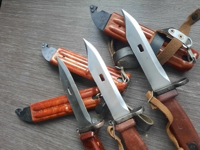 Штык-нож с подвесом и ремешком к АК-74 (ММГ) без пропила, ШНС-001 (6х4), полированный клинок