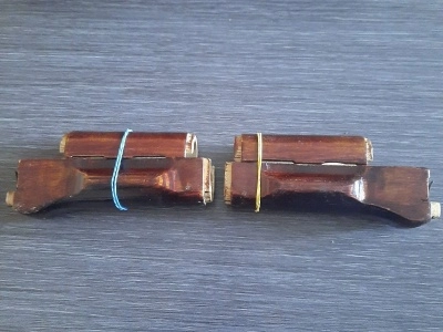 Комплект АК дерево, цевье + накладка (коричневые, оригинал) новый
