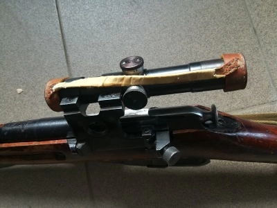 Охолощенная снайперская винтовка Мосина (СХП, 7,62x54) + ремень + прицел оптический (ПУ), Молот-Армз