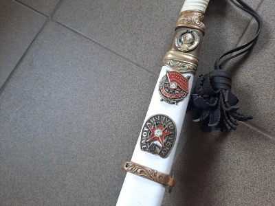 Шашка Генеральская, ножны белые (состаренная)