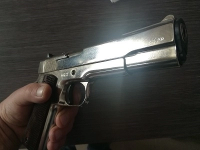 Охолощенный пистолет CLT 1911 СО (хром) (Курс-С, Кольт 1911) 10x24