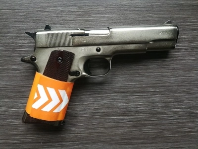 Охолощенный пистолет CLT 1911 СО (матовый хром) (Курс-С, Кольт 1911) 10x24