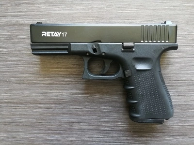 Охолощенный пистолет Retay 17 (Glock, Глок) 9mm P.A.K (черный)