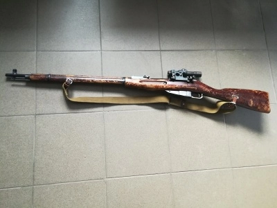 Охолощенная снайперская винтовка Мосина (СХП, 7,62x54) + ремень + прицел оптический (ПУ), Молот-Армз