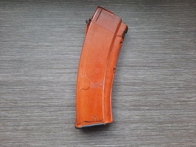 Бакелитовый магазин АК (рыжий). (5,45х39, 30 патронов,).