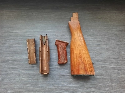 Тюнинг комплект для АК (деревянное цевье, накладка и приклад, текстолитовая рукоять)