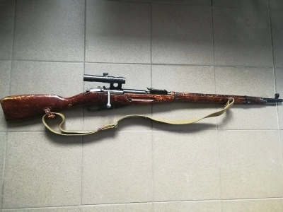 Охолощенная снайперская винтовка Мосина (СХП, 7,62x54) + ремень + прицел оптический (ПУ), Молот-Армз