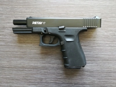Охолощенный пистолет Retay 17 (Glock, Глок) 9mm P.A.K (черный)