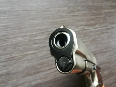Охолощенный пистолет CLT 1911 СО (матовый хром) (Курс-С, Кольт 1911) 10x24