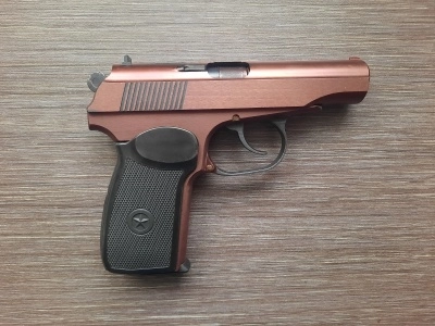 Охолощенный пистолет Макарова СО (ПМК, РМК), Курс-С. (пластмассовая рукоять, фигурная скоба)