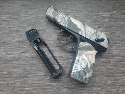 Пневматический пистолет МР-654 К-23 (камуфляж, ПМ, Baikal), 4,5 мм