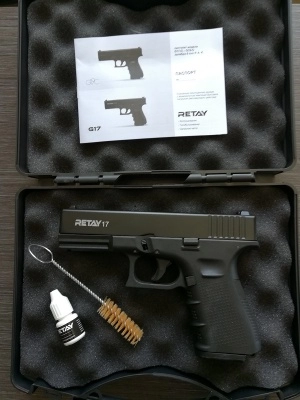 Охолощенный пистолет Retay 17 (Glock, Глок) 9mm P.A.K (черный)