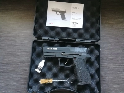 Охолощенный пистолет Retay S2022 (Sig Sauer) 9mm P.A.K (черный)