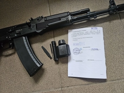 Макет учебный автомат Калашникова АК74М-М (ММГ, складной приклад), ИЖ-184 ПС (Б/У)