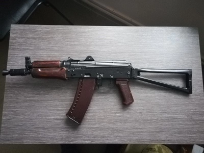 Охолощенный автомат АКС-74У + чехол + ремень + пенал (ТОЗ, СХП, 5.45х39) 93 год