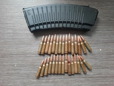 Магазин вафля АК-74 + макеты патронов (30 шт), 5,45х39 (учебный комплект) оригинал, СССР
