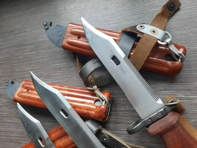 Штык-нож с подвесом и ремешком к АК-74 (ММГ) без пропила, ШНС-001 (6х4), полированный клинок