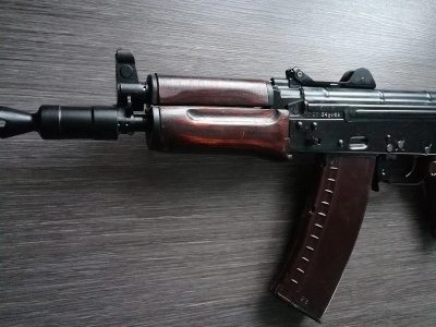 Охолощенный автомат АКС-74У + чехол + ремень + пенал (ТОЗ, СХП, 5.45х39) 93 год