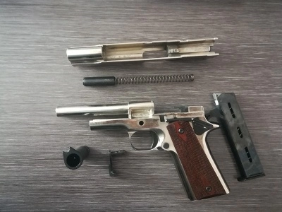 Охолощенный пистолет CLT 1911 СО (хром) (Курс-С, Кольт 1911) 10x24