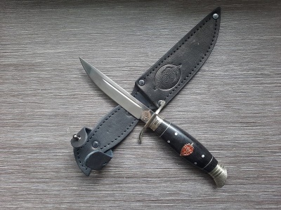 Нож "Финка НКВД", сталь 95Х18, символика ГЕРБ