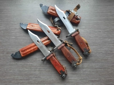 Штык-нож с подвесом и ремешком к АК-74 (ММГ) без пропила, ШНС-001 (6х4), полированный клинок