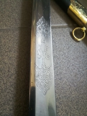 Шашка драгунская офицерская обр. 1909 г., украшенная юбилейная (Р2Ю)