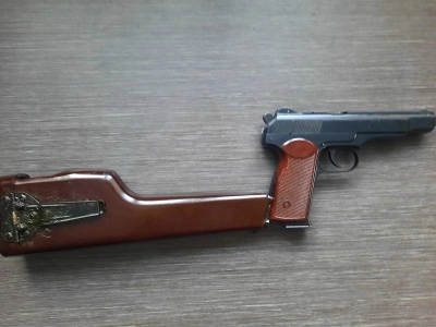 Бакелитовая, деревянная кобура-приклад к пистолету Стечкина (АПС), раритет